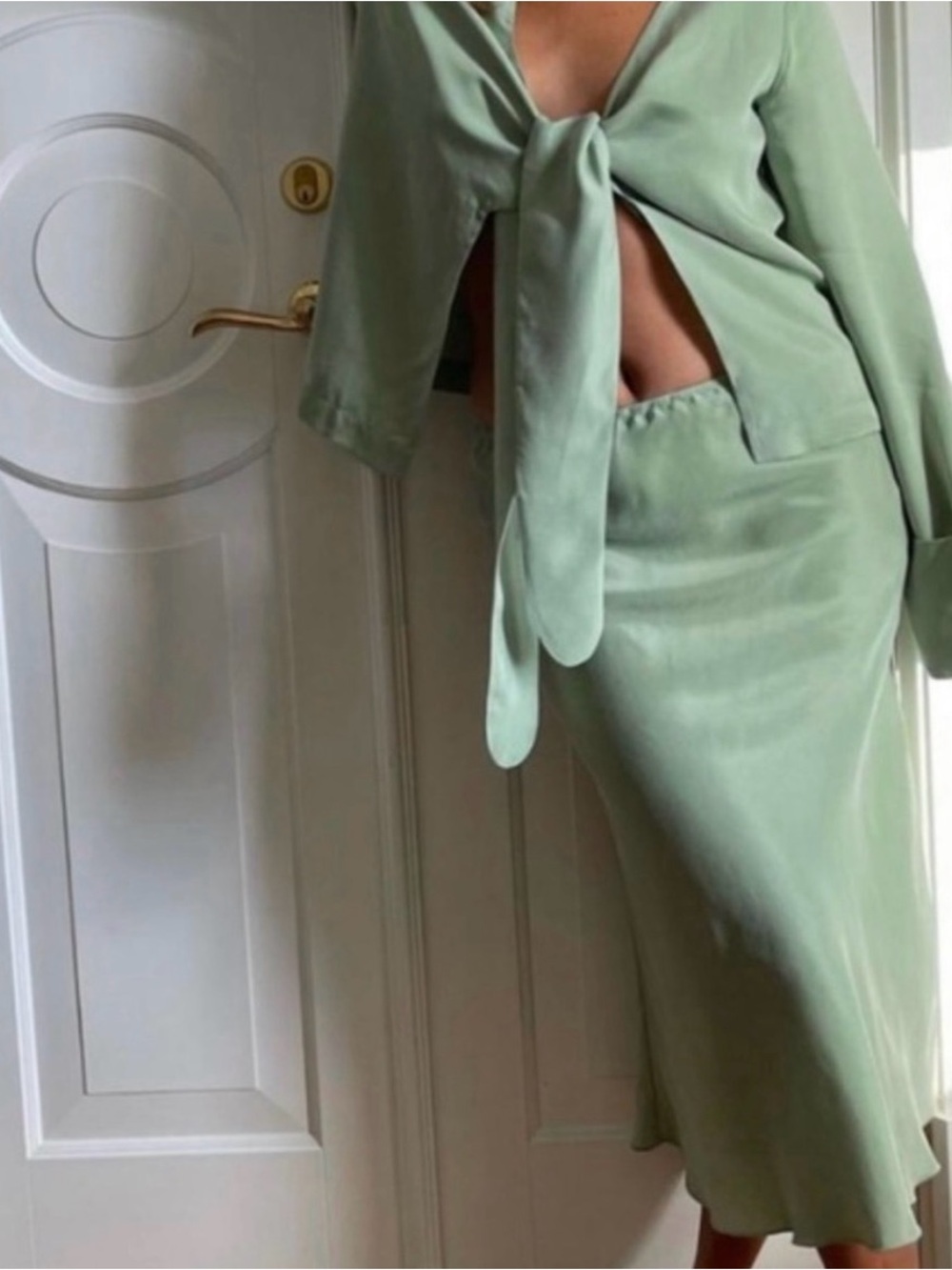 Djerf Avenue Pistachio Dream Top and Skirt Set - Picture 2 of 8